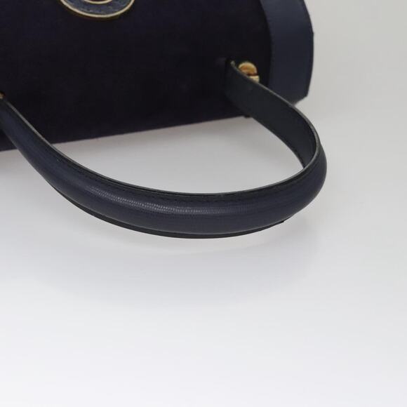 CELINE Hand Bag Suede Leather Purple Gold - Picture 7 of 13